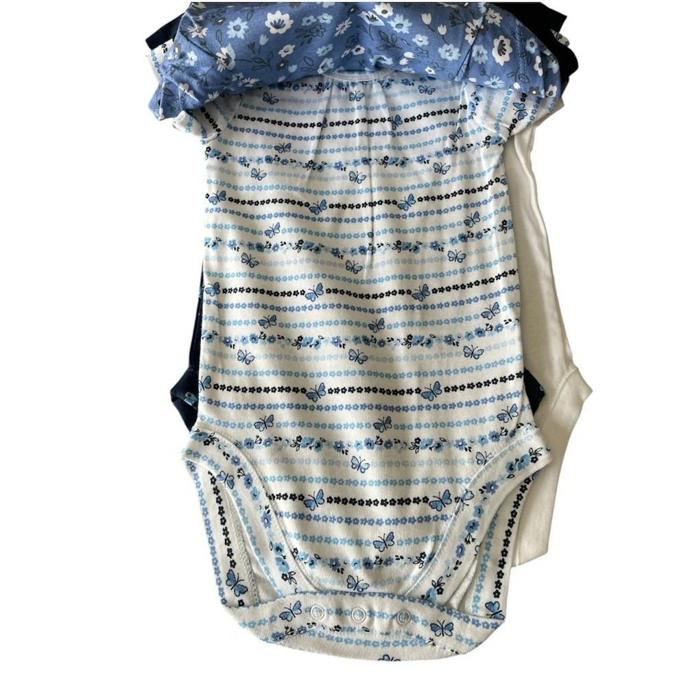 The Children's Place Blue/White Onesie Bundle